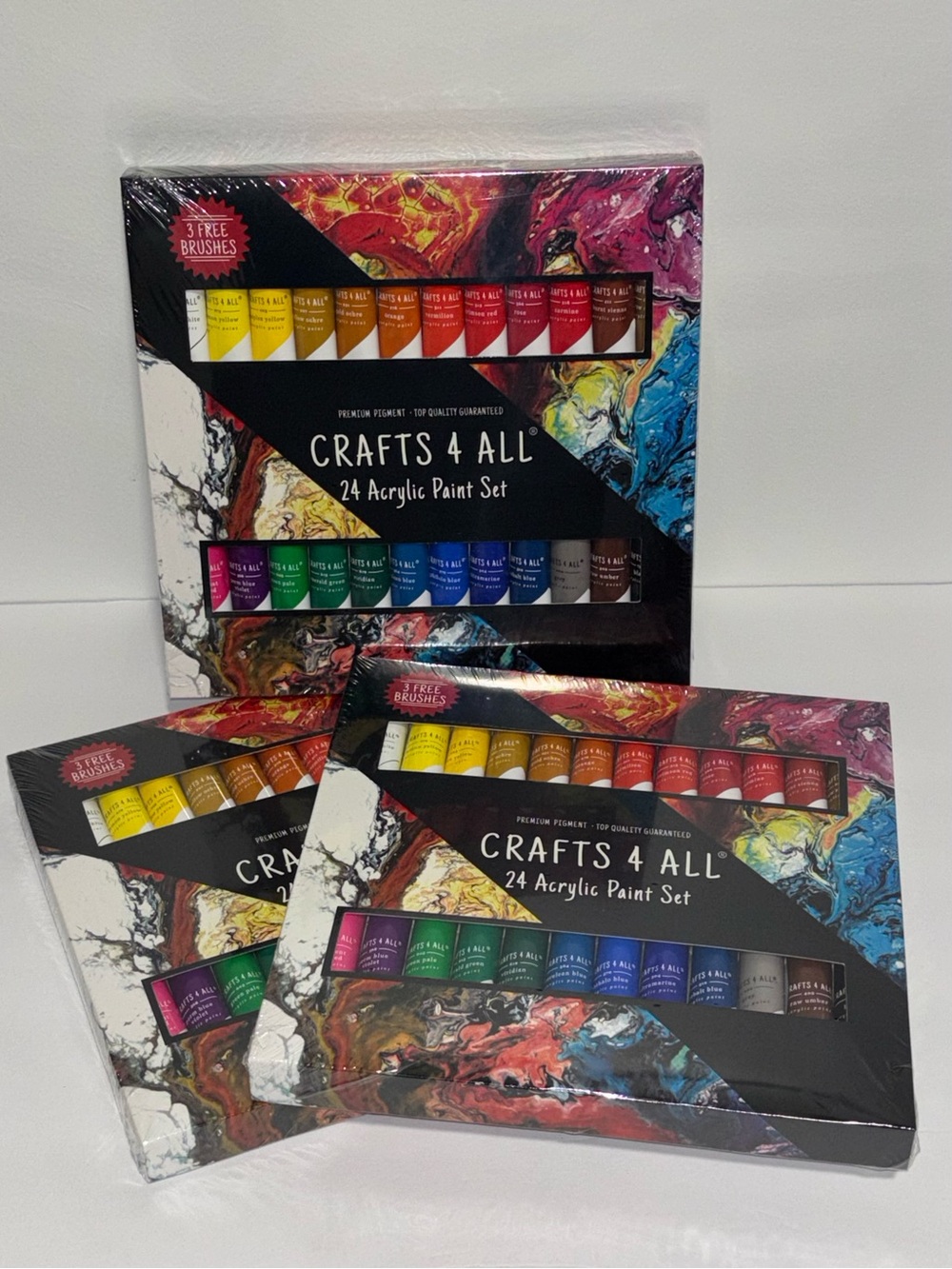 24-Piece Acrylic Paint Set - Multicolor (3 boxes)
